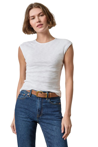 Lilla P Extended Shoulder Slim Tee - White