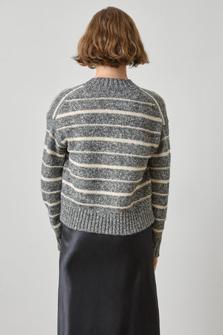 Lilla P Multi Stripe V-Neck Sweater - Shadow Stripe