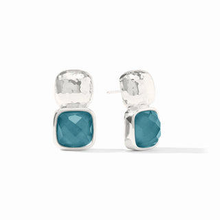 Catalina Silver Earring - Iridescent Montana Blue