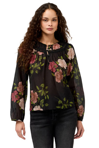 Bowdie Peasant Blouse - Misty Rose