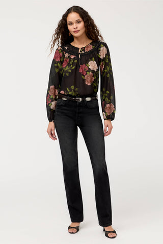 Bowdie Peasant Blouse - Misty Rose