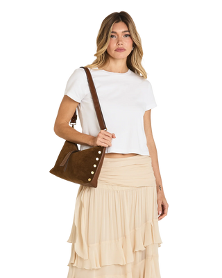 Hammitt Grace Med - Cinnamon Suede/Antique Gold