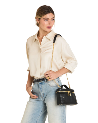 Hammitt Vanna Case - Black/Brushed Gold