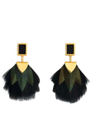 Bezel Drop Earring - Elise