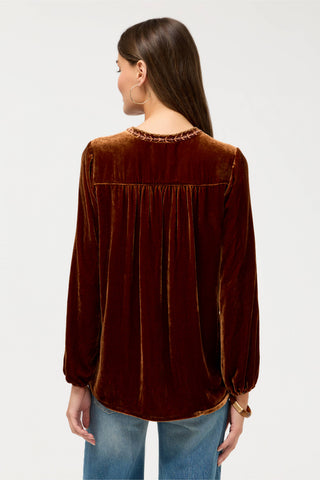 Johnny Was Relaxed Swing Blouse - Desert Brown