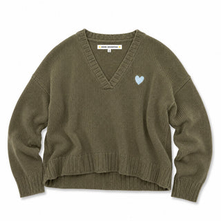 Kerri Rosenthal Saturday V- Neck Sweater - Army Green