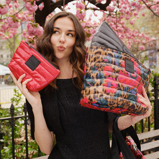 Think Rolyn Travel Trio - Leopard Floral, Black and Red
