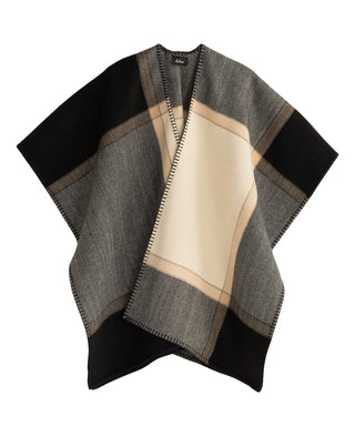 Echo Exploded Plaid Ruana - Black