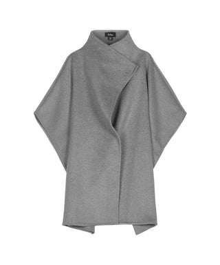 Echo Collar Ruana - Grey Heather