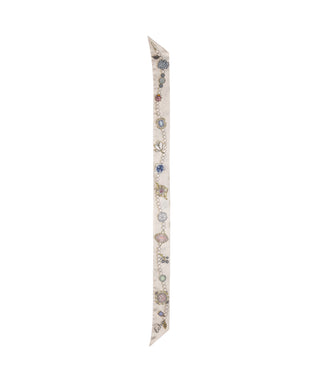 Echo Bejeweled Silk Ribbon Scarf - Cream
