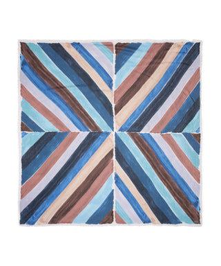 Echo Painted Chevron Square - Denim Blue