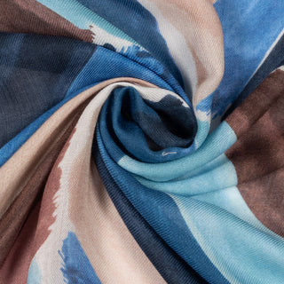 Echo Painted Chevron Square - Denim Blue