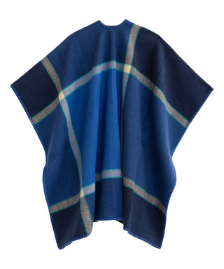 Echo Exploded Plaid Ruana - Navy