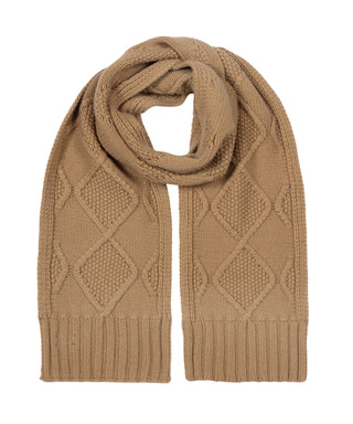 Modernist Block Scarf - Camel Heather