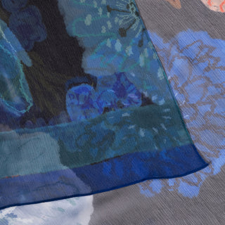 Echo Wildflower Crinkle Silk Wrap - Navy