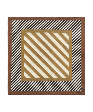 Echo Stripes Silk Bandana - Black