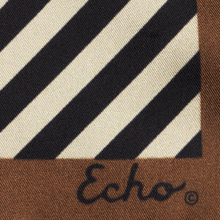 Echo Stripes Silk Bandana - Black