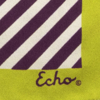 Echo Stripes Silk Bandana - Mulled Wine