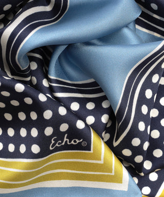 Echo Dotty Silk Bandana - Navy
