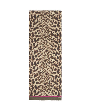 Echo Leopard Silk Scarf - Brown