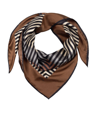 Echo Concentric Stripes Silk Square - Brown