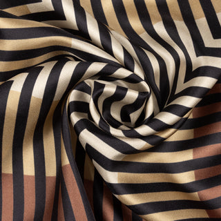 Echo Concentric Stripes Silk Square - Brown