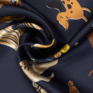 Echo Doggie Daycare Silk Bandana - Navy
