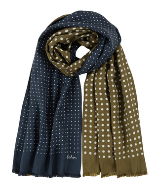 Echo Tubular Dot Scarf - Navy