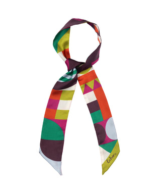 Echo Modernist Geo Silk Ribbon Scarf - Multi