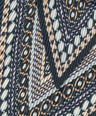 Dots on Dots Pleated Diamond - Black