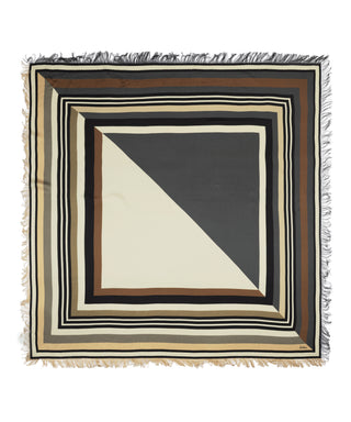Echo Half and Half Oversized Silk Square - Charcoal