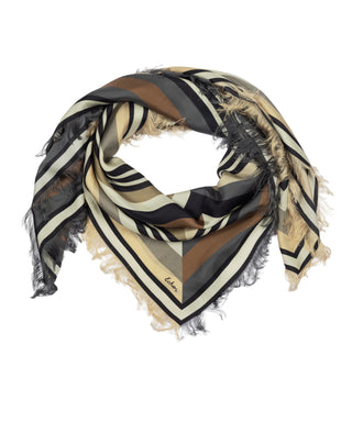 Echo Half and Half Oversized Silk Square - Charcoal