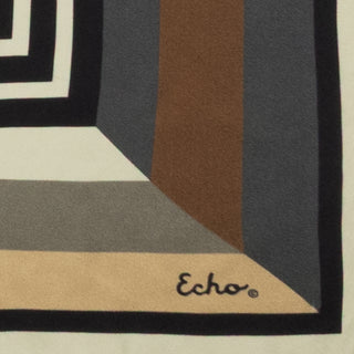 Echo Half and Half Oversized Silk Square - Charcoal