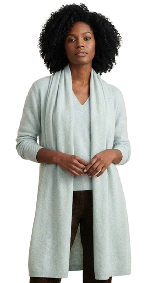 White + Warren Cashmere Travel Wrap - Light Aqua